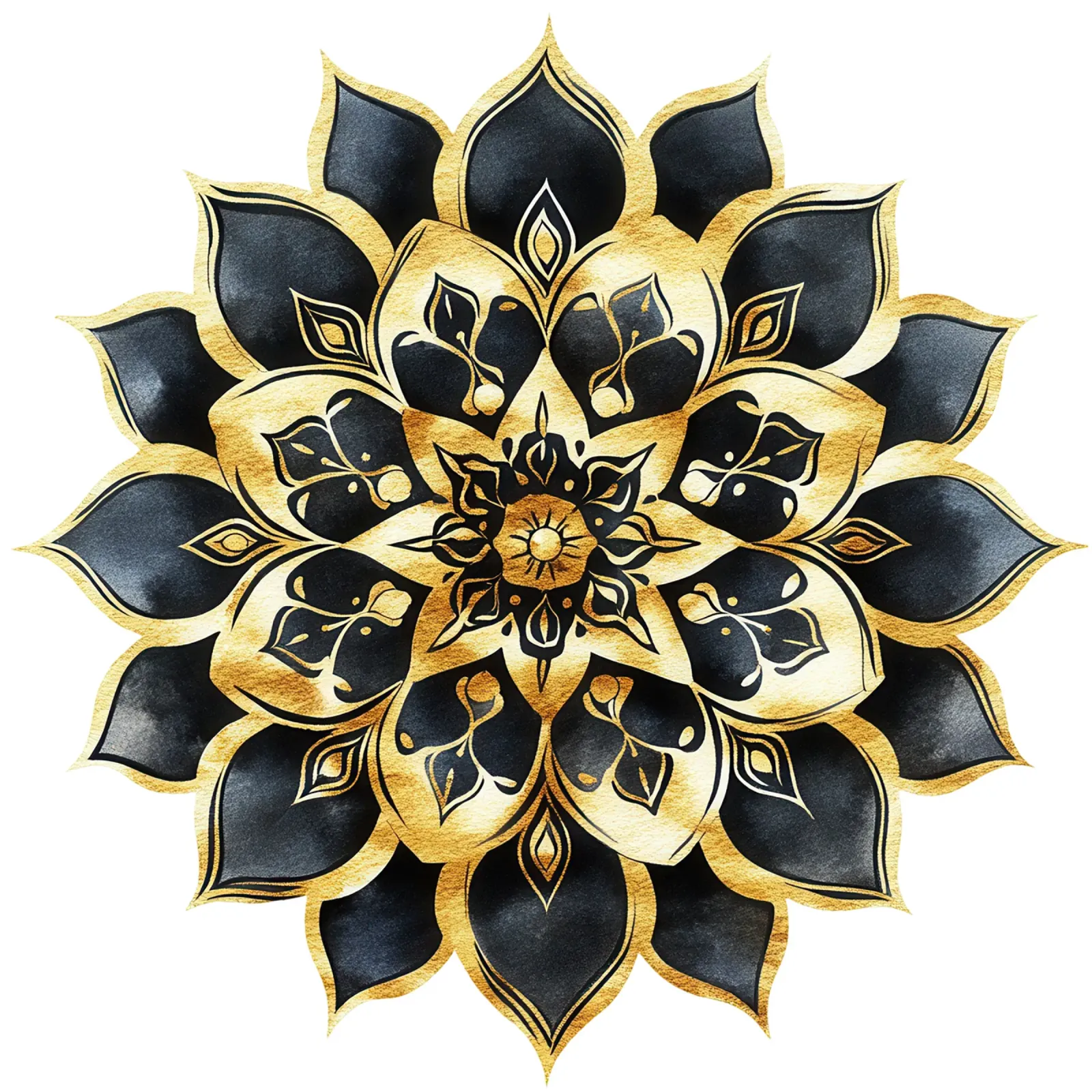 Mandala nero e oro pellicola backlit da Spiritual Touch