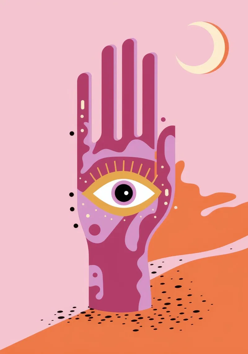 Mano occhio luna carta hahnemühle da Demar Galleria