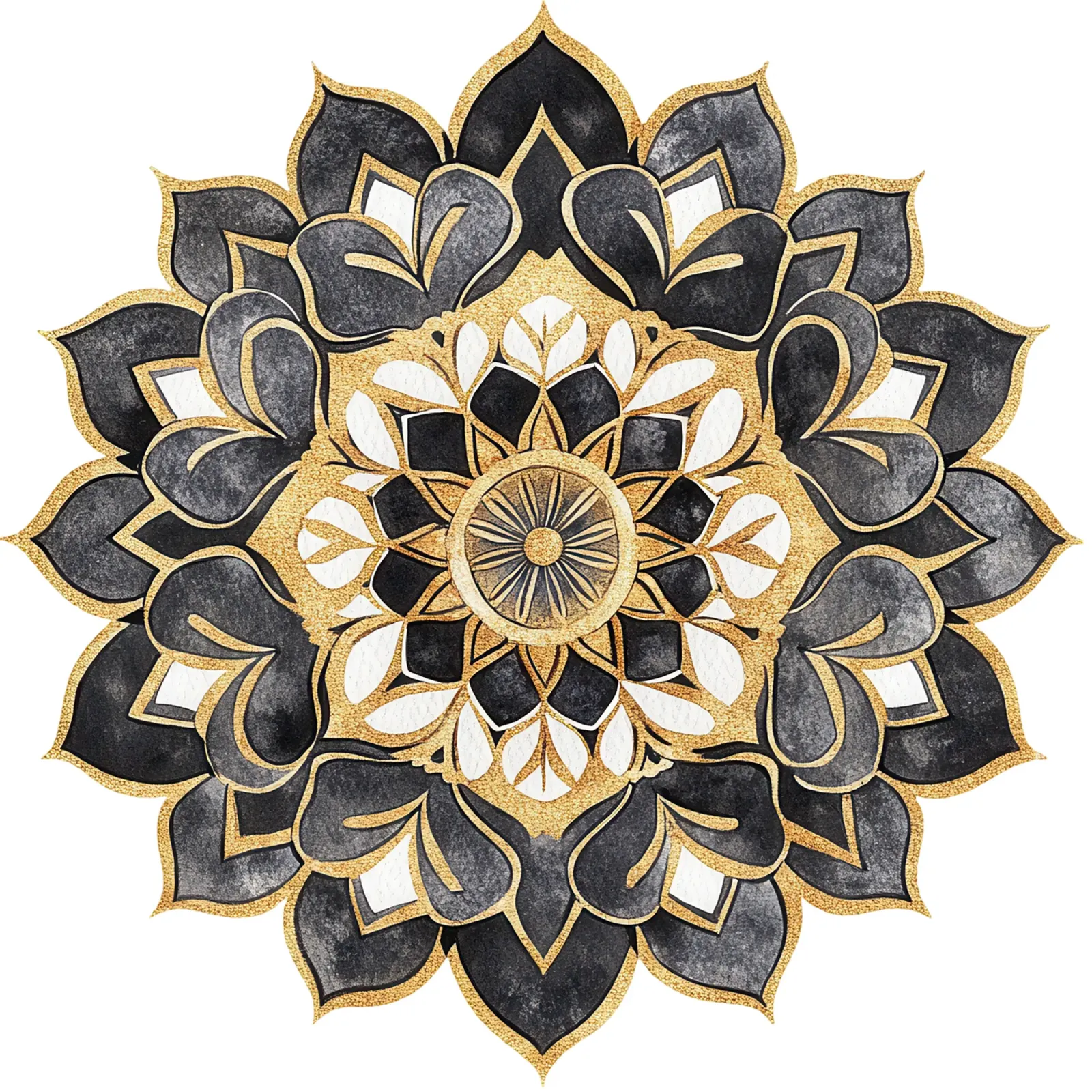 Mandala nero e oro pellicola backlit da Spiritual Touch