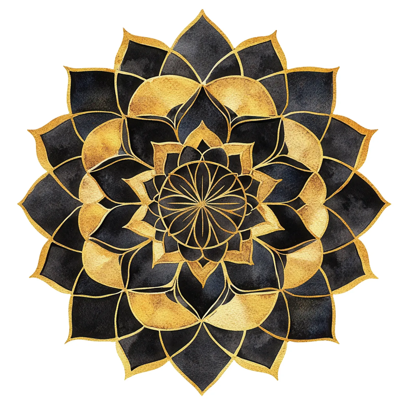 Mandala nero e oro pellicola backlit da Spiritual Touch