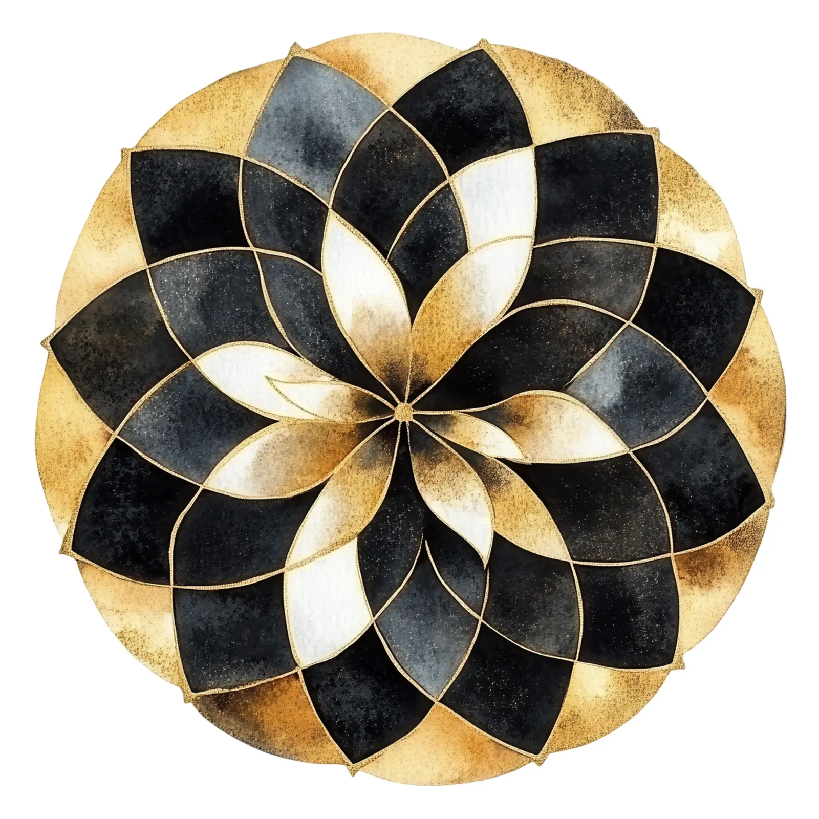 Mandala nero e oro pellicola backlit da Spiritual Touch