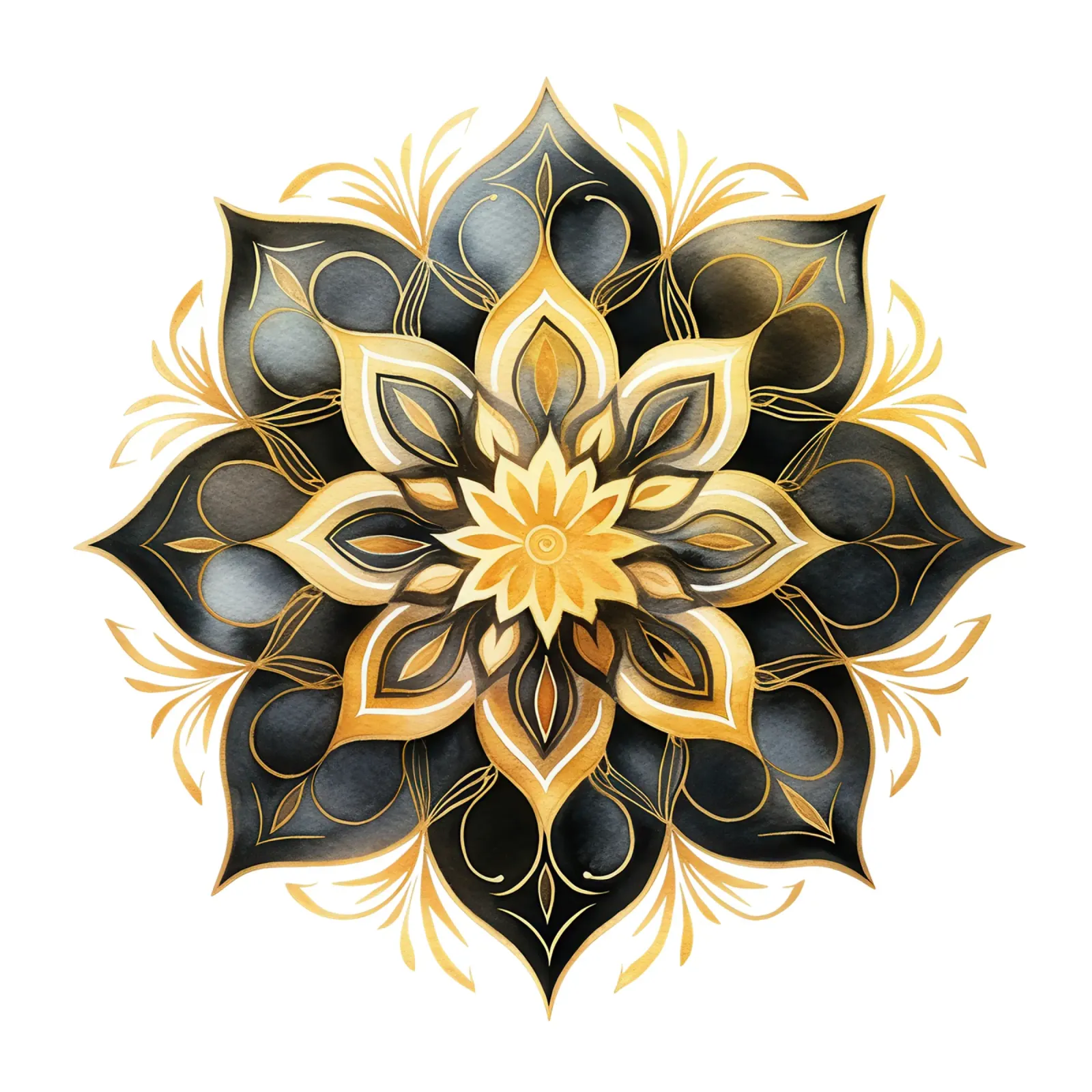 Mandala nero e oro pellicola backlit da Spiritual Touch