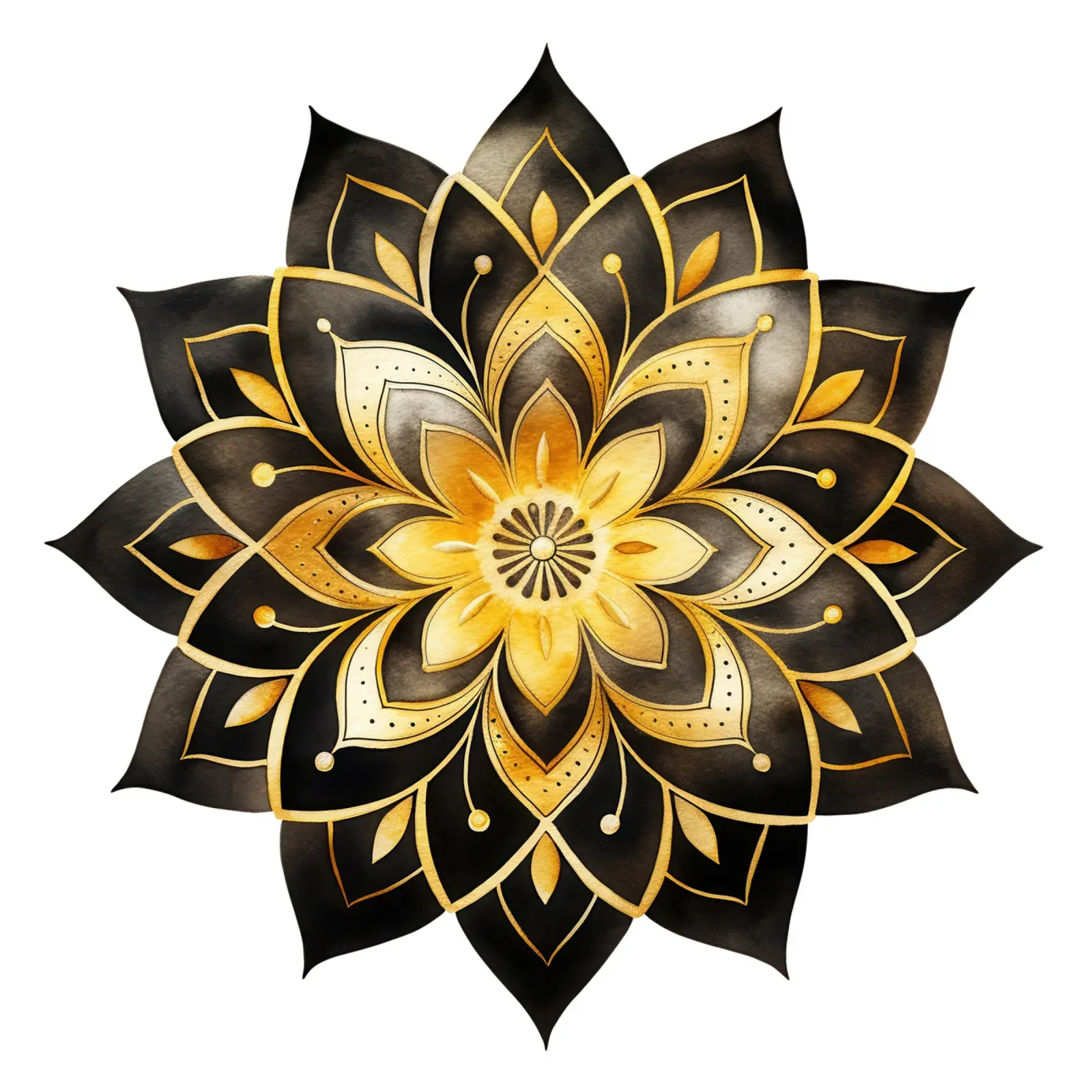 Mandala nero e oro pellicola backlit da Spiritual Touch
