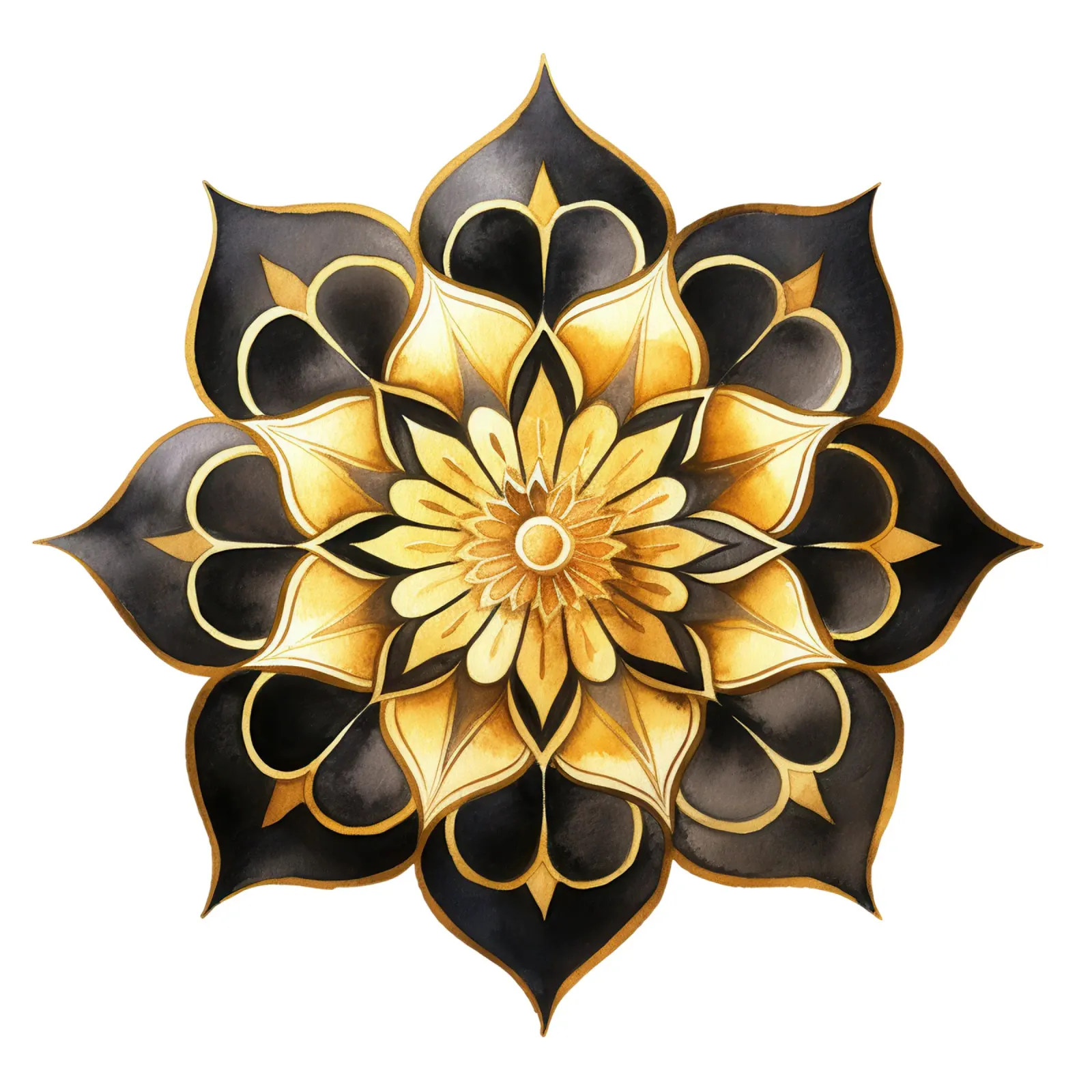 Mandala nero e oro pellicola backlit da Spiritual Touch