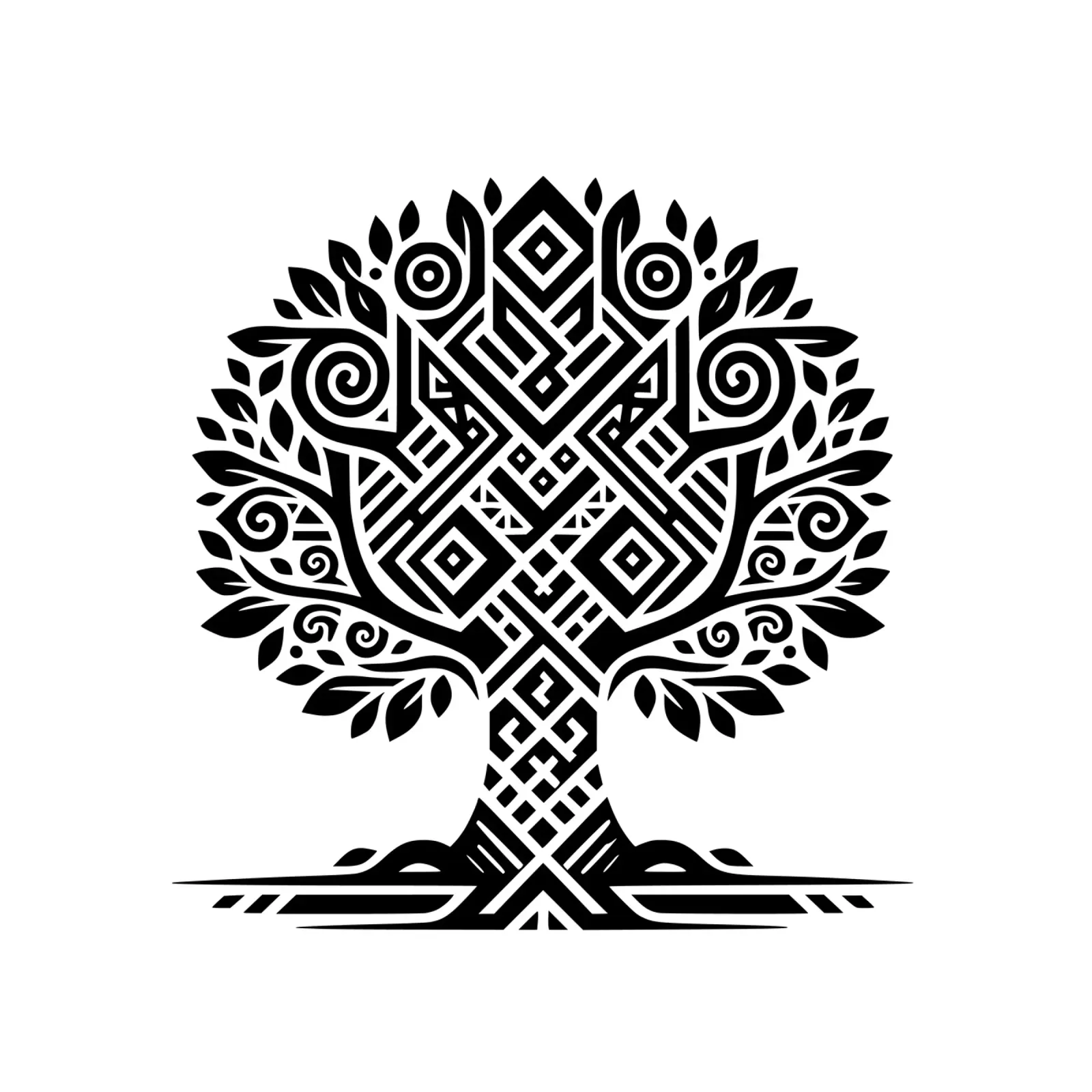 Albero della vita in bianco e nero plexiglass da Spiritual Touch