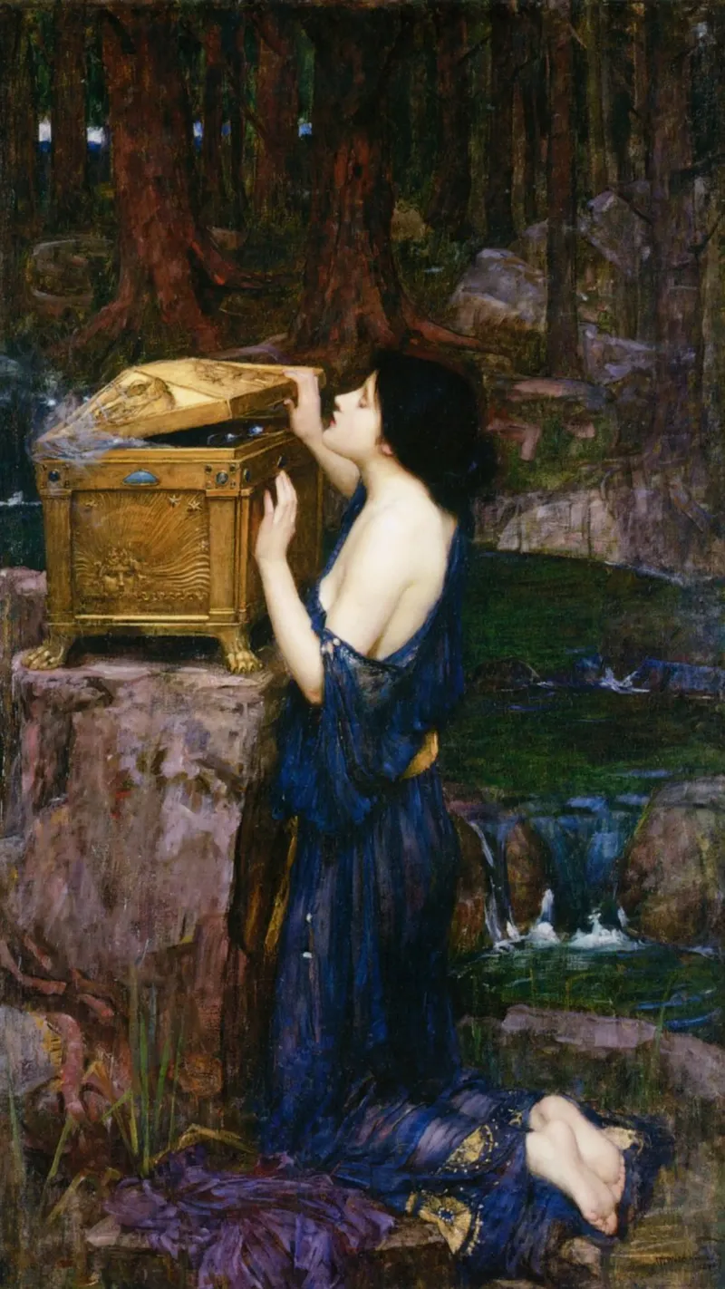John William Waterhouse - Pandora pellicola backlit da Timeless Artworks