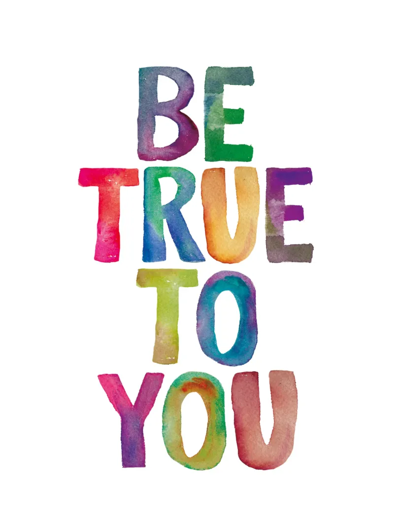 Be True to You - Design tipografico arcobaleno per bambini carta hahnemühle da THE MOTIVATED TYPE