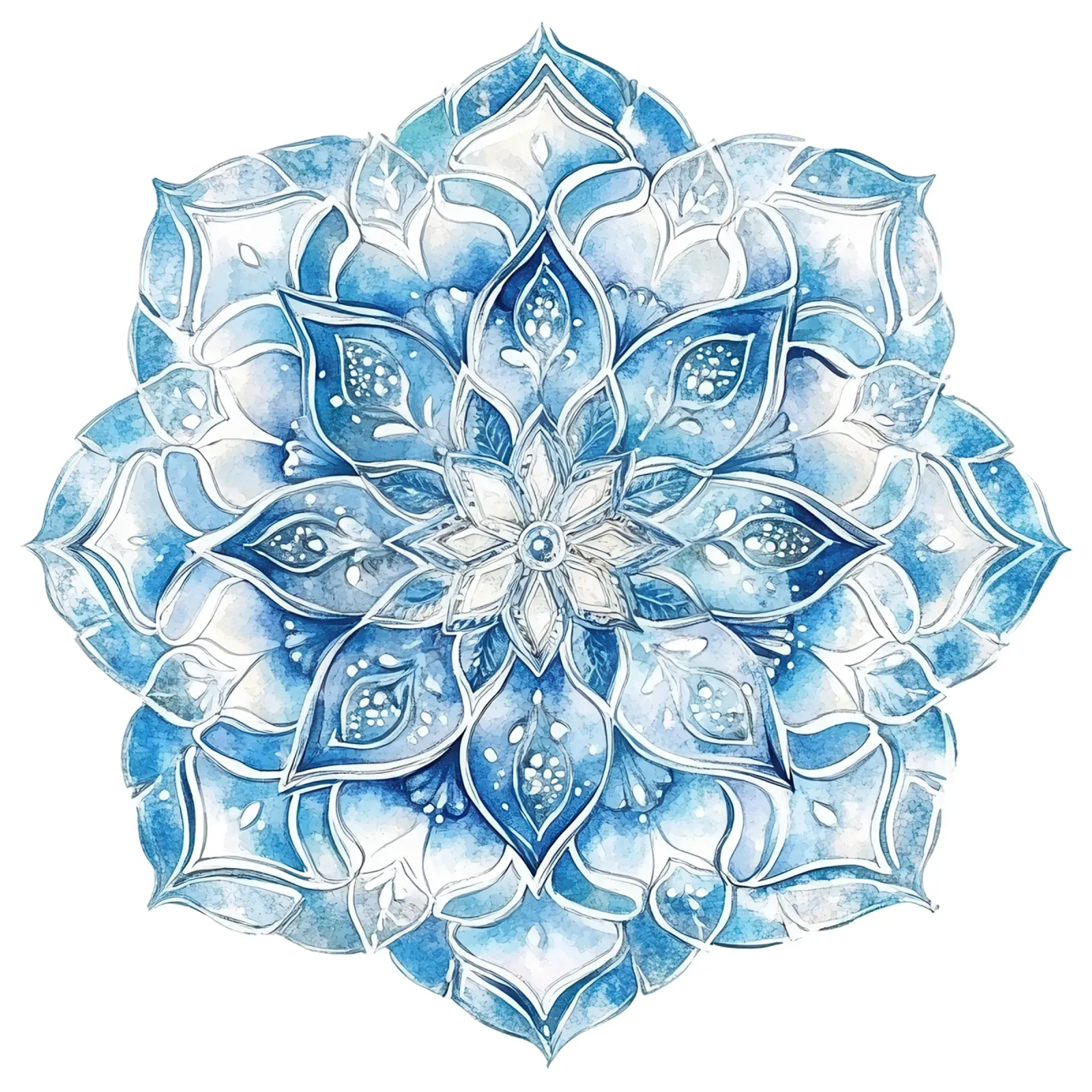Mandala smerigliato ad acquerello poster con telaio in alluminio da Spiritual Touch