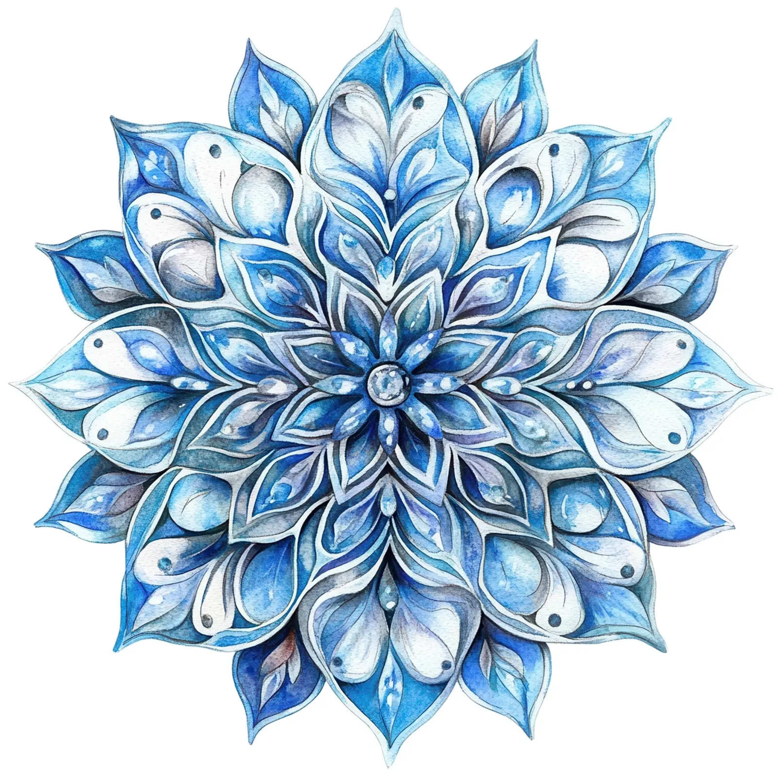 Mandala smerigliato ad acquerello poster con telaio in legno da Spiritual Touch