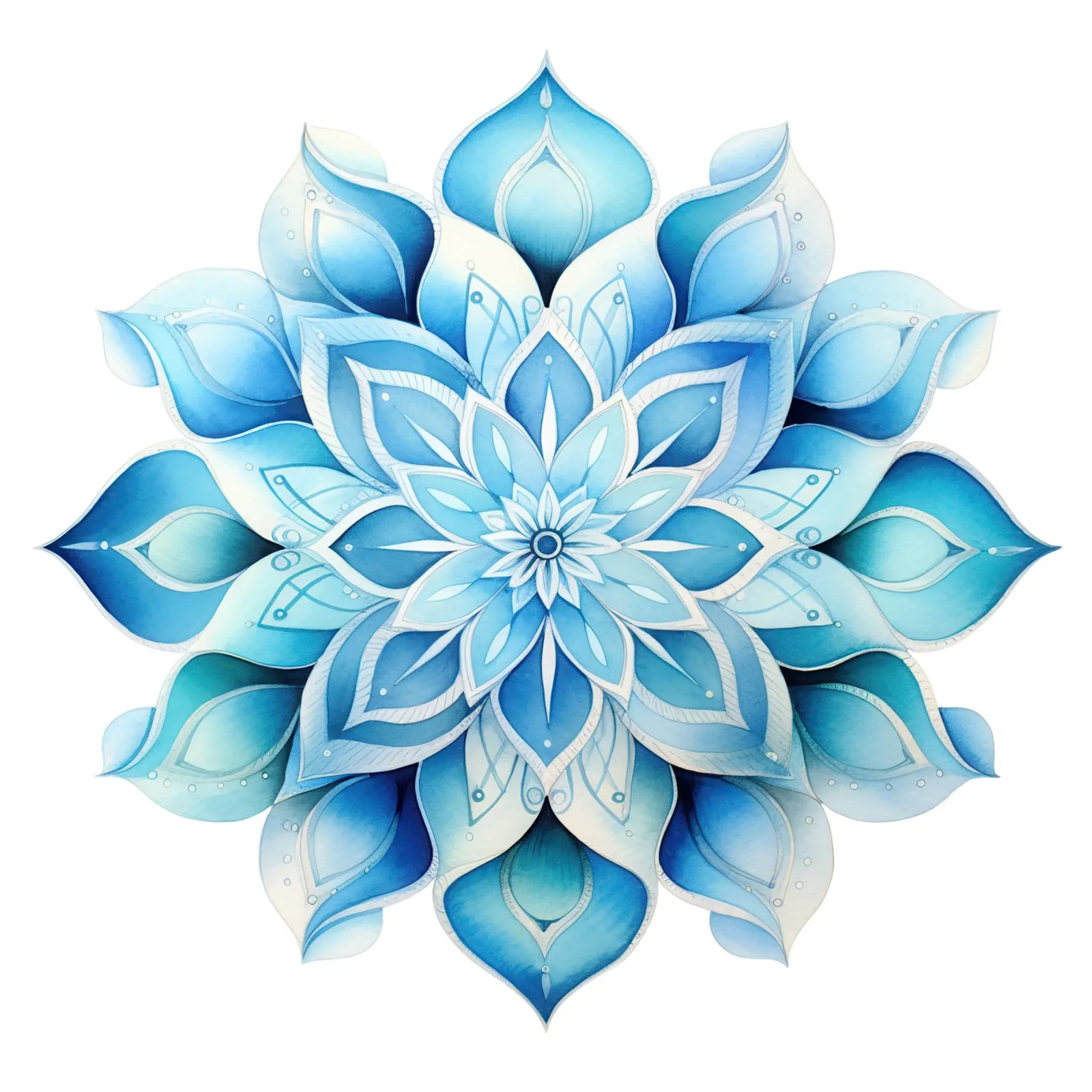 Mandala smerigliato ad acquerello poster con telaio in legno da Spiritual Touch