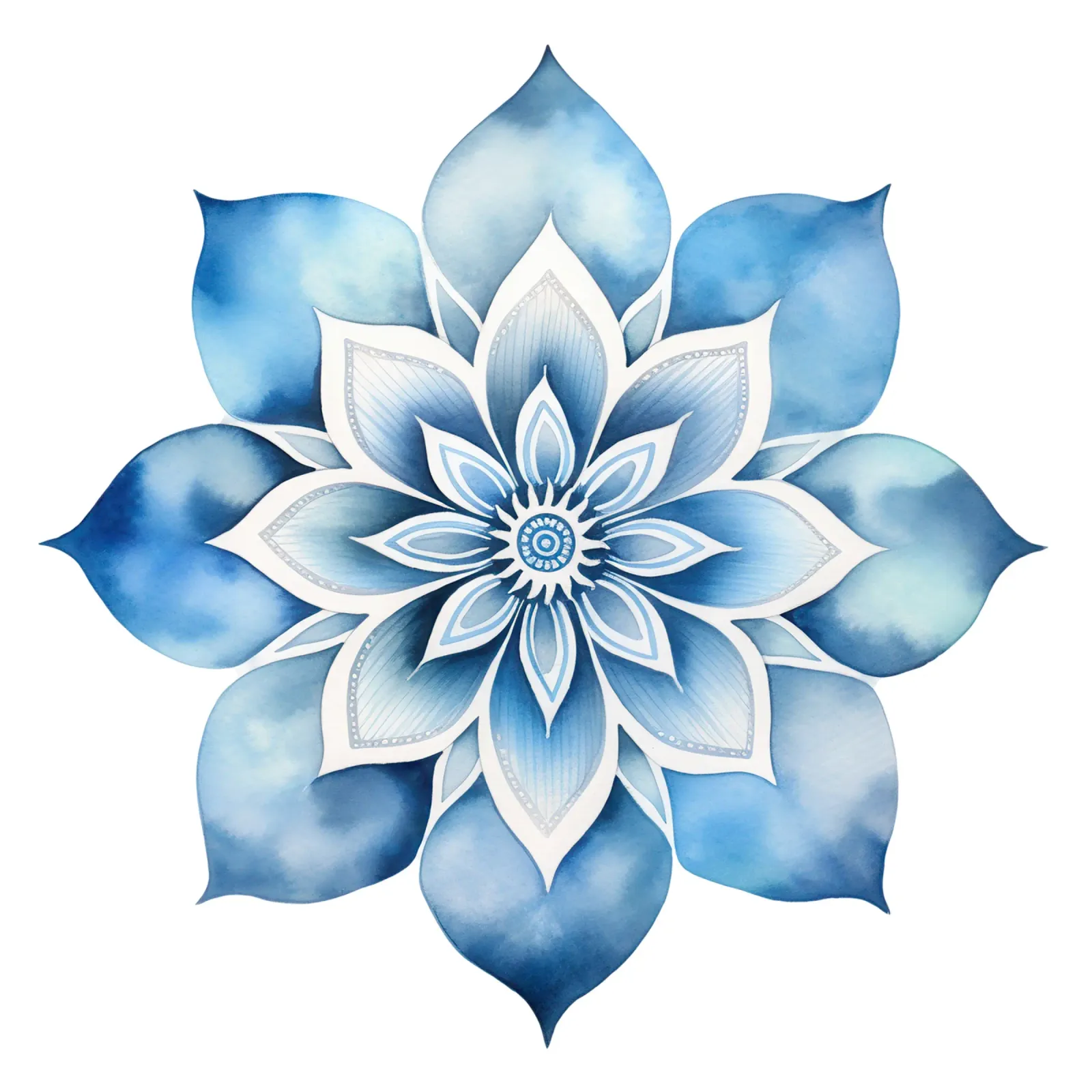 Mandala smerigliato ad acquerello tela con Cornice a cassetta da Spiritual Touch