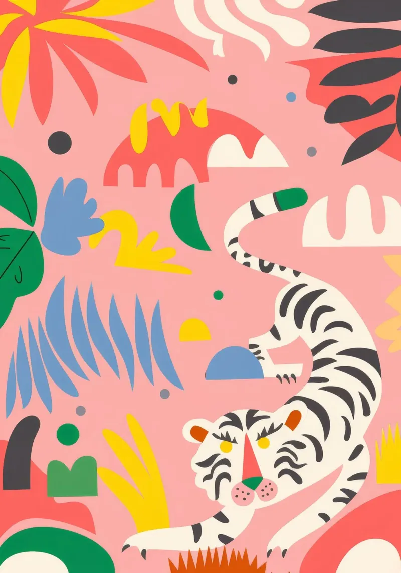 White Tiger Jungle Leinwand von Demar Galleria