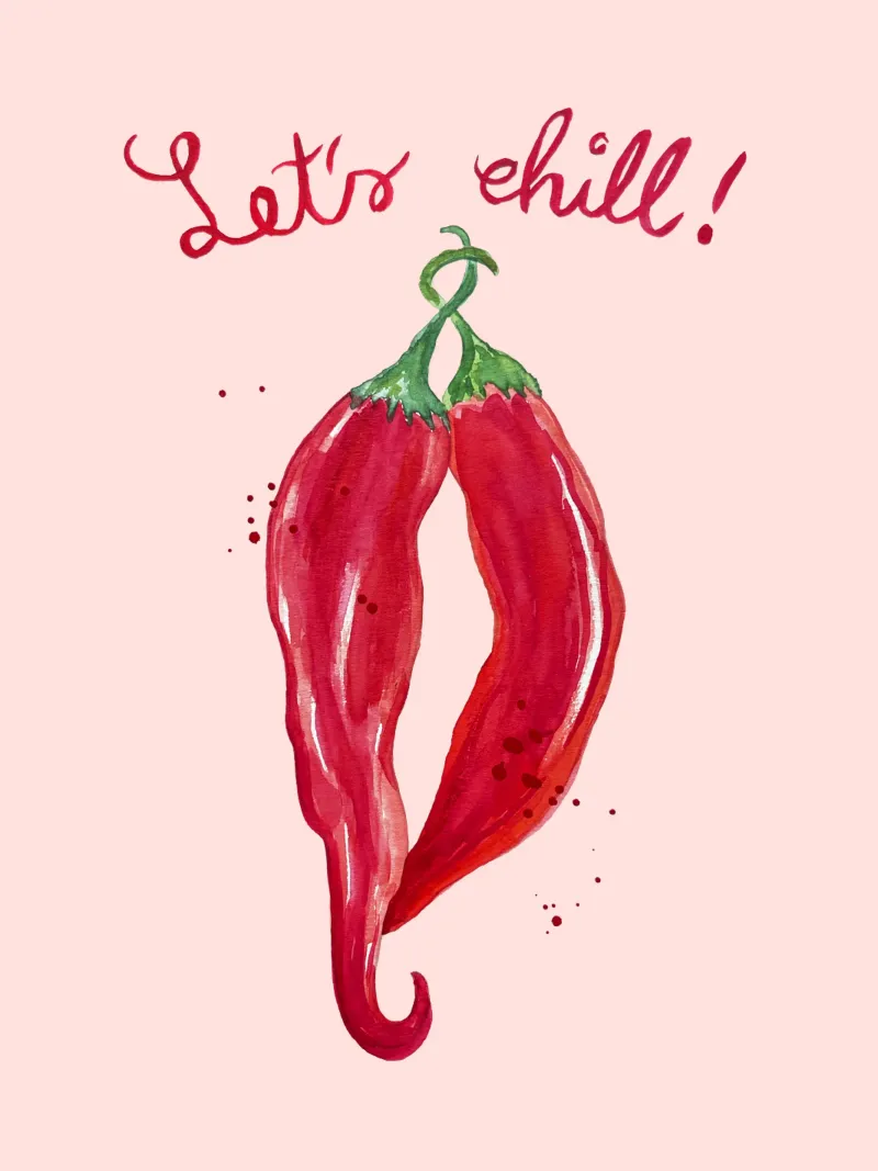 Chilling Chilies pellicola backlit da Illustration Raissa Oltmanns