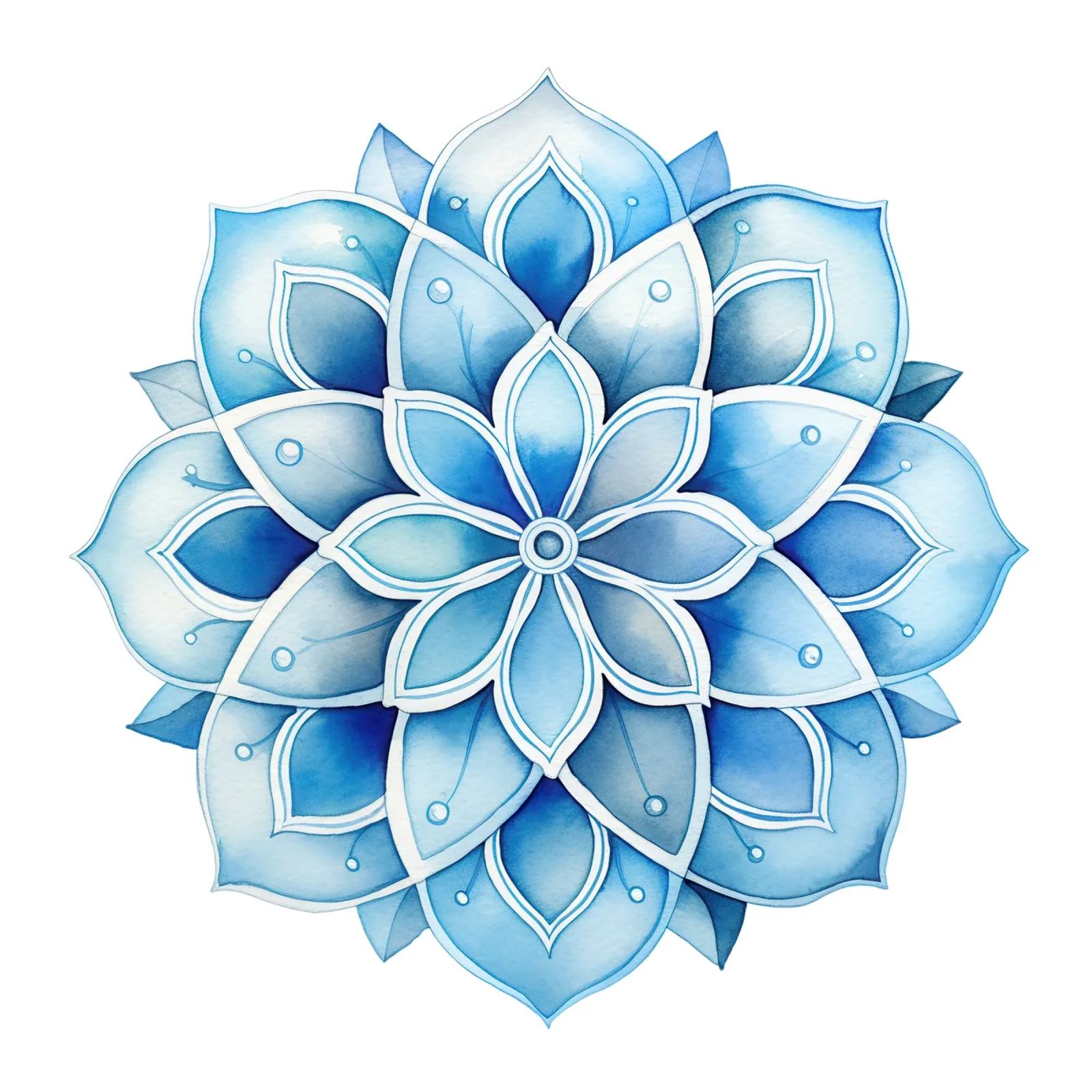 Mandala smerigliato ad acquerello poster con telaio in alluminio da Spiritual Touch