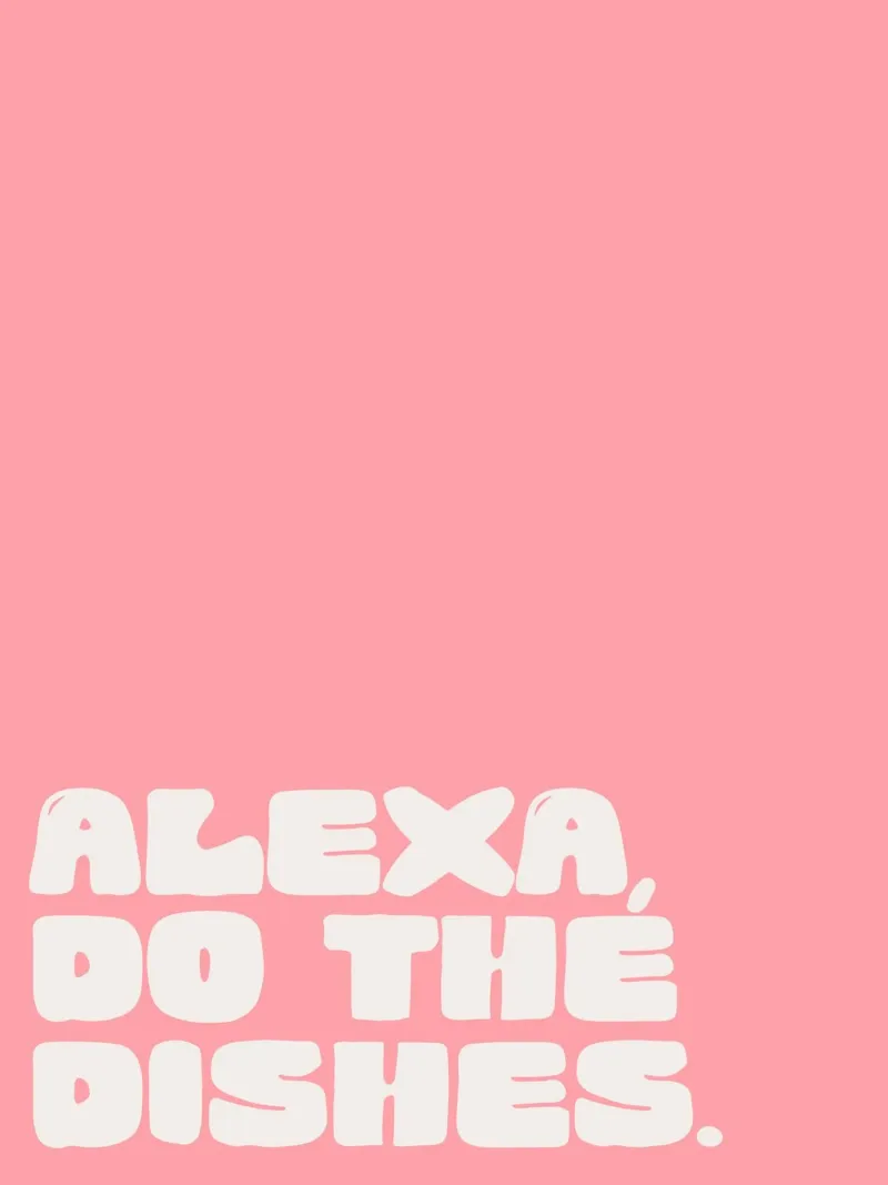 Alexa, Do The Dishes (Pink) tela con Cornice a cassetta da treechild