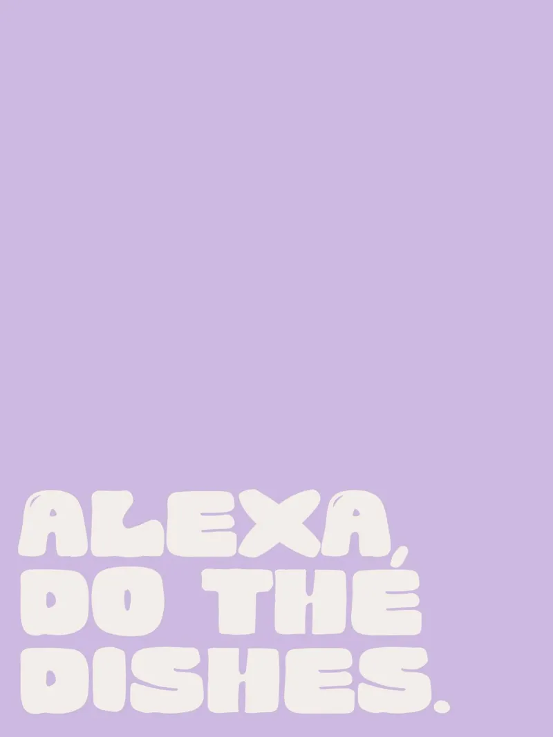 Alexa, Do The Dishes (Purple) poster with aluminum frame by treechild