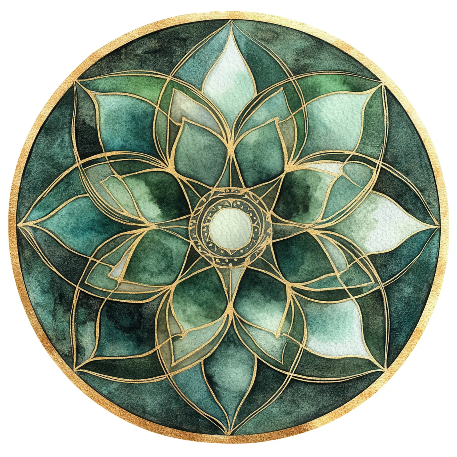 Mandala di salvia ad acquerello pellicola backlit da Spiritual Touch