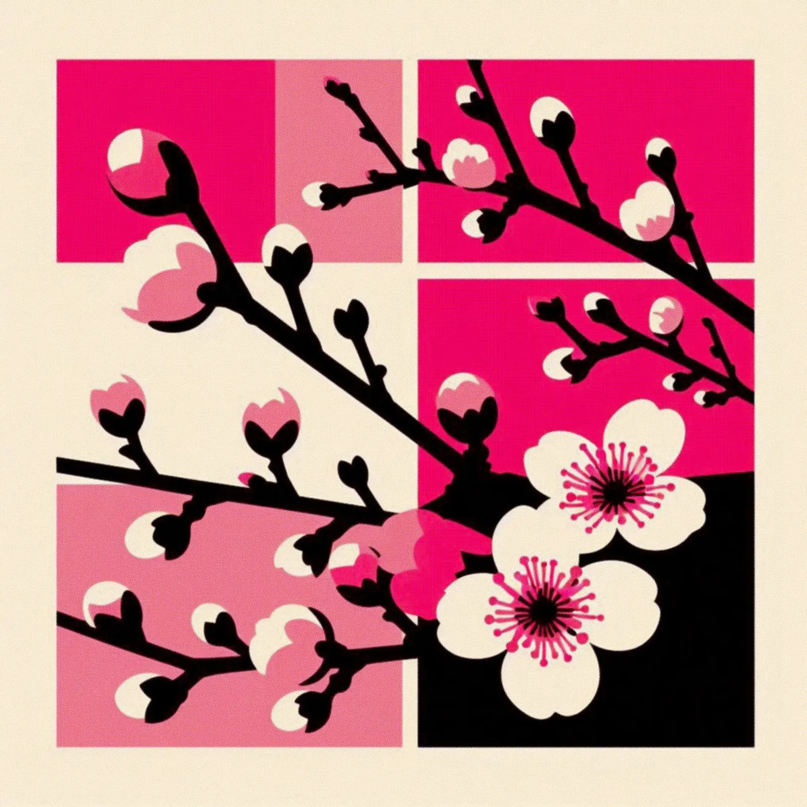 Sakura - Stampa poster d'epoca poster con telaio in plastica da posterprints-by-nomad