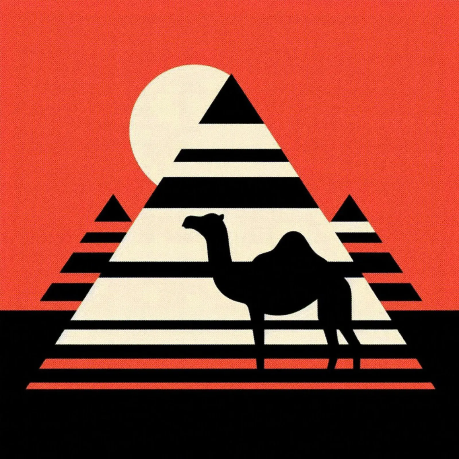 Pyramid with camel - Vintage poster print hahnemühle by posterprints-by-nomad