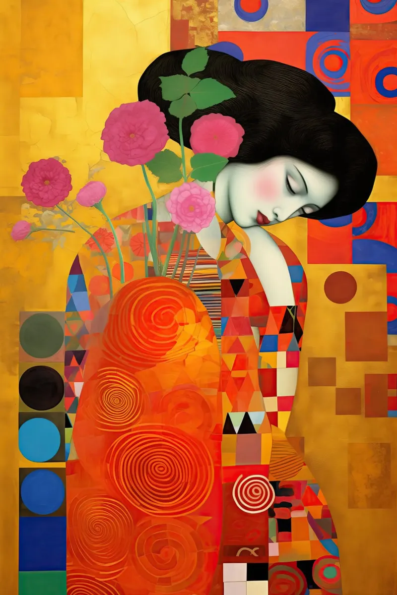 Patchwork collage in memory of Gustav Klimt poster by Autofocus