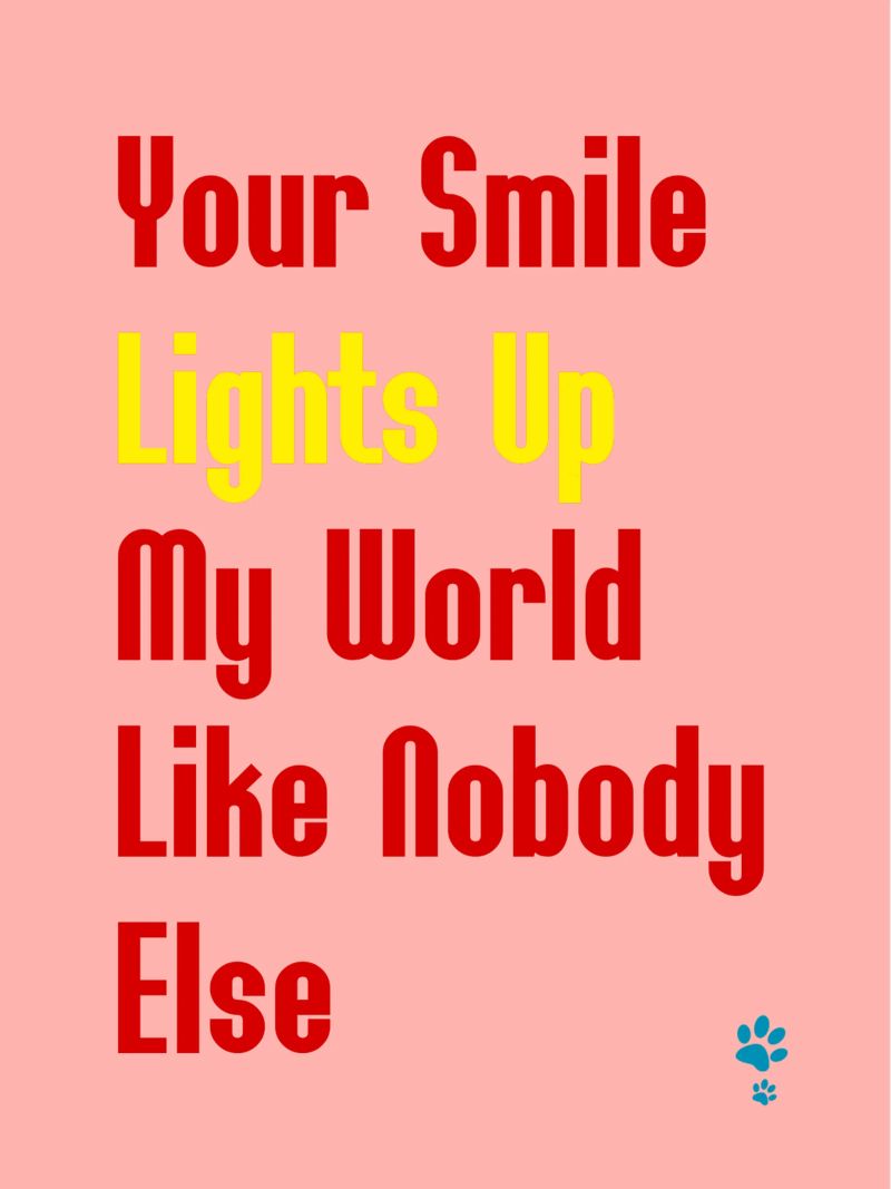 Your Smile Lights Up My World Like Nobody Else poster by catsforyou
