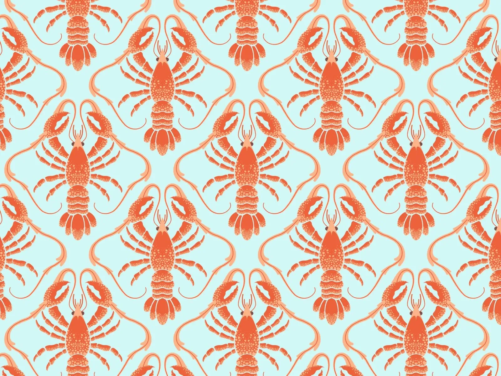 Aragoste arancioni su blu chiaro poster da CoelfenArt