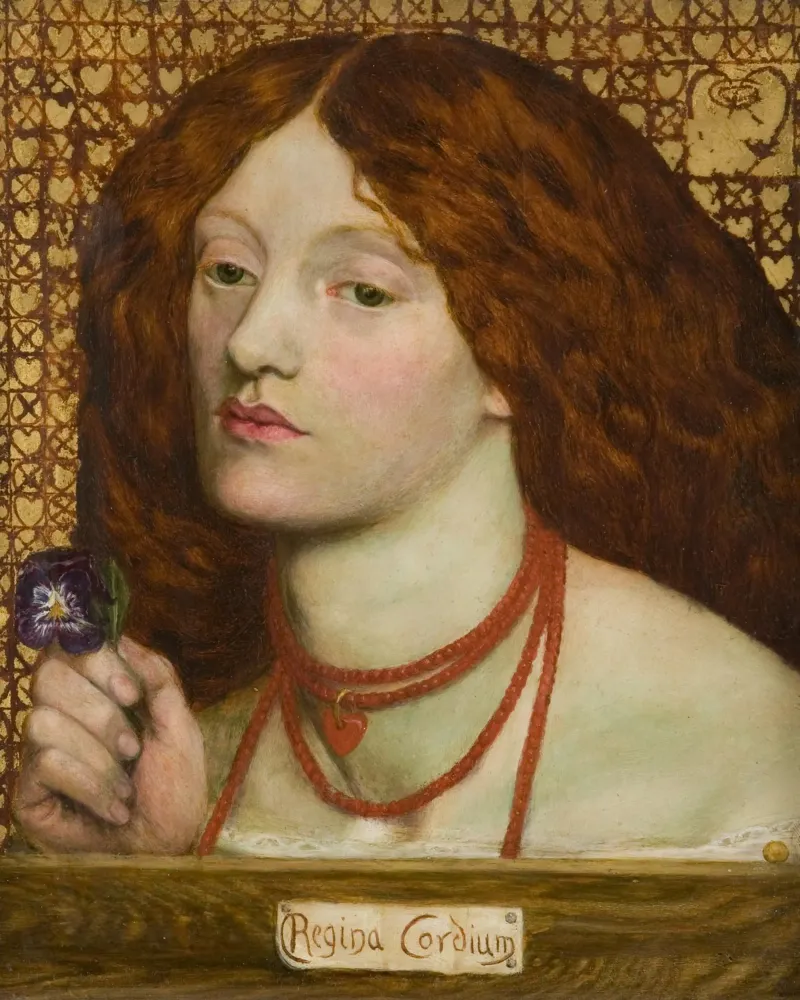Dante Gabriel Rossetti - Regina Cordium poster con telaio in plastica da Timeless Artworks