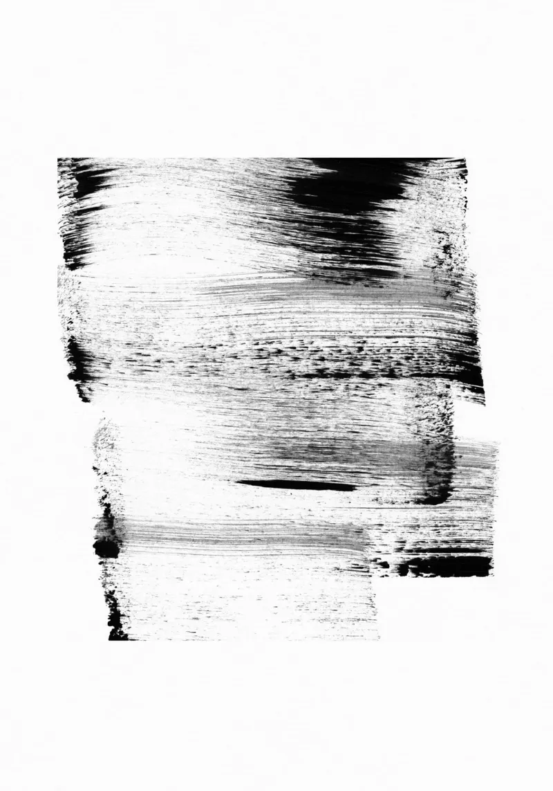 Strokes 18 | Black Minimalism poster con telaio in alluminio da sabidussi