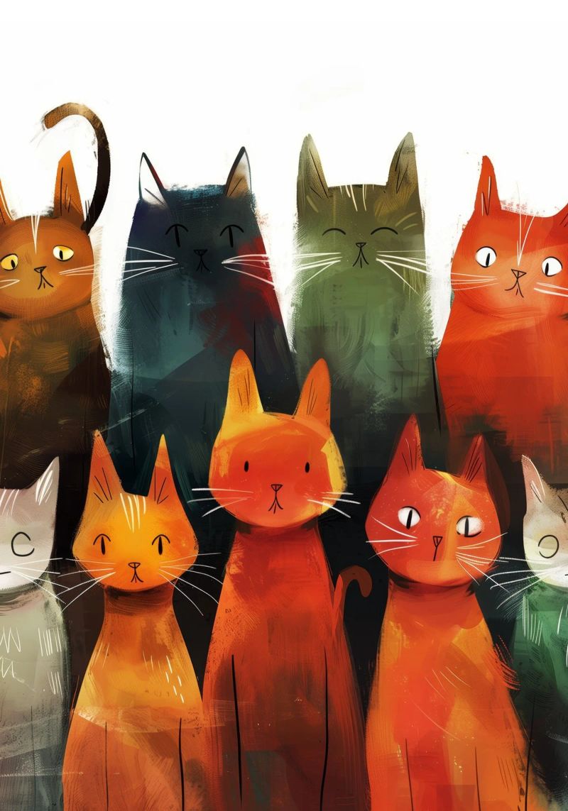 Katzen malen Poster von Justyna Jaszke JBJart