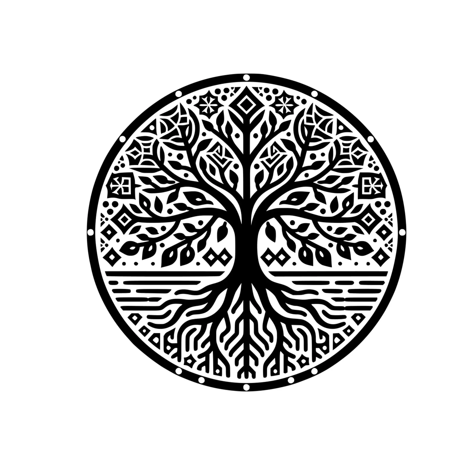 Albero della vita in bianco e nero plexiglass da Spiritual Touch