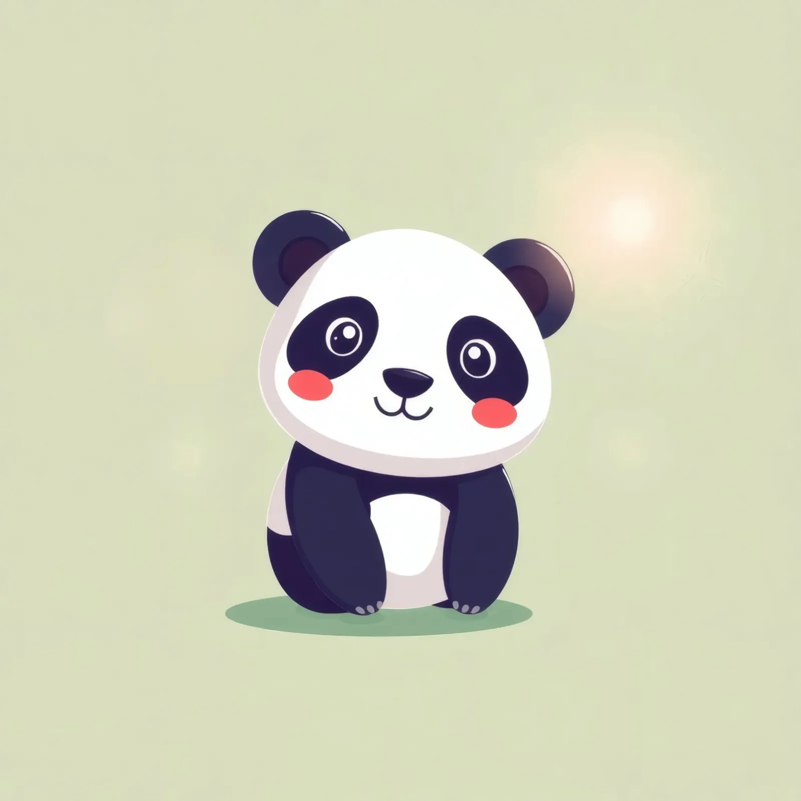 Schattig cartoon panda karakter rustig zittend hahnemühle van DesignDoodle