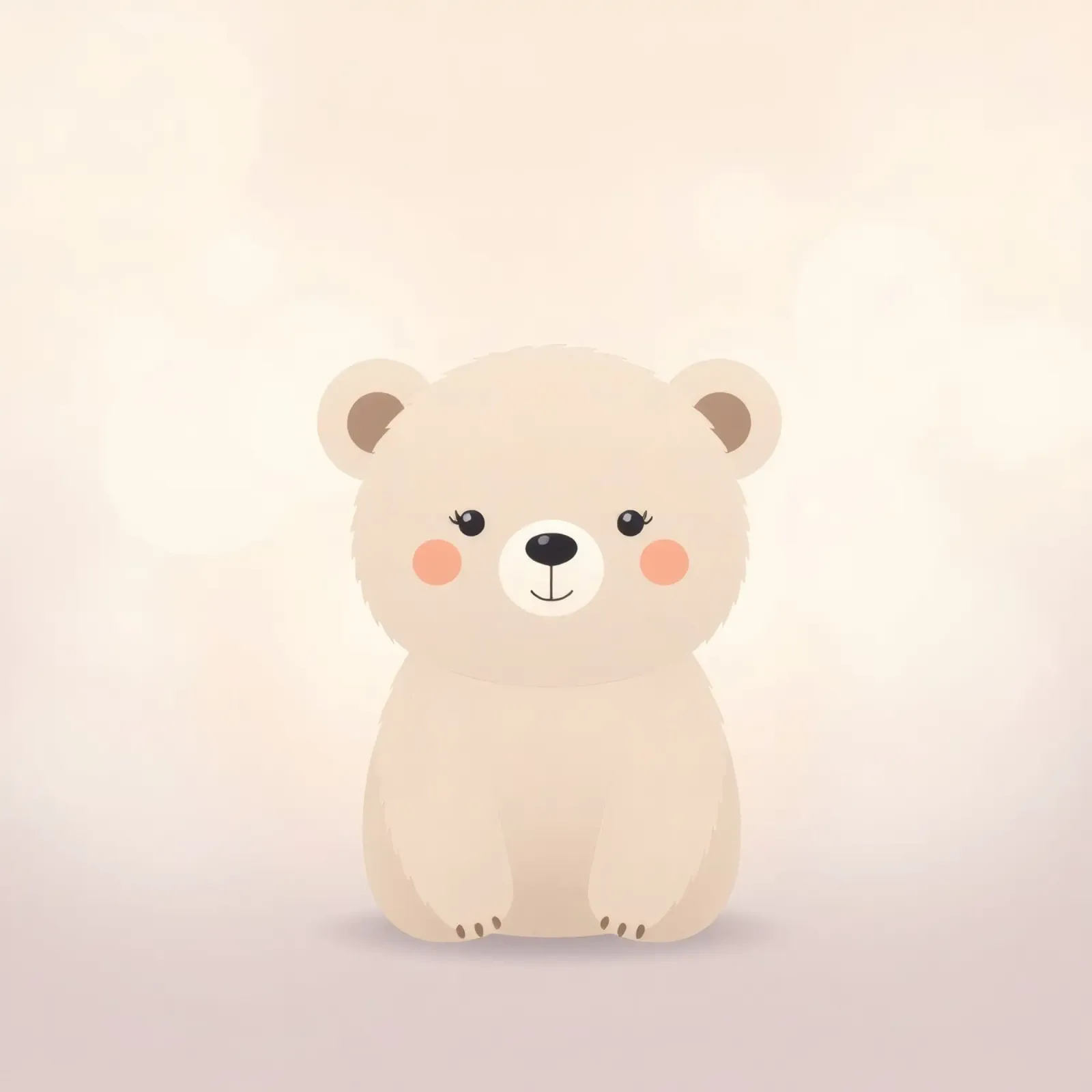 Simpatico personaggio di orso dei cartoni animati con caratteristiche morbide e colori caldi pellicola backlit da DesignDoodle