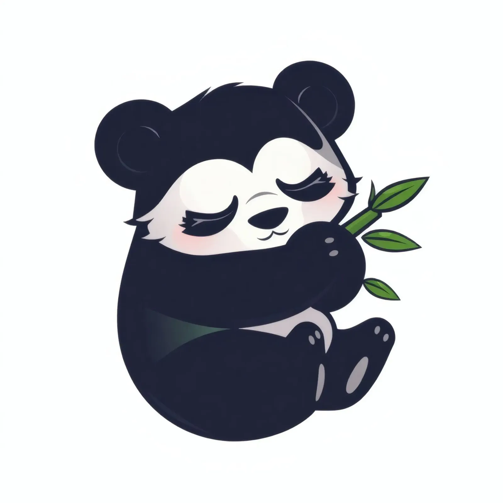Lindo personaje panda disfrutando tranquilamente del bambú metacrilato de DesignDoodle