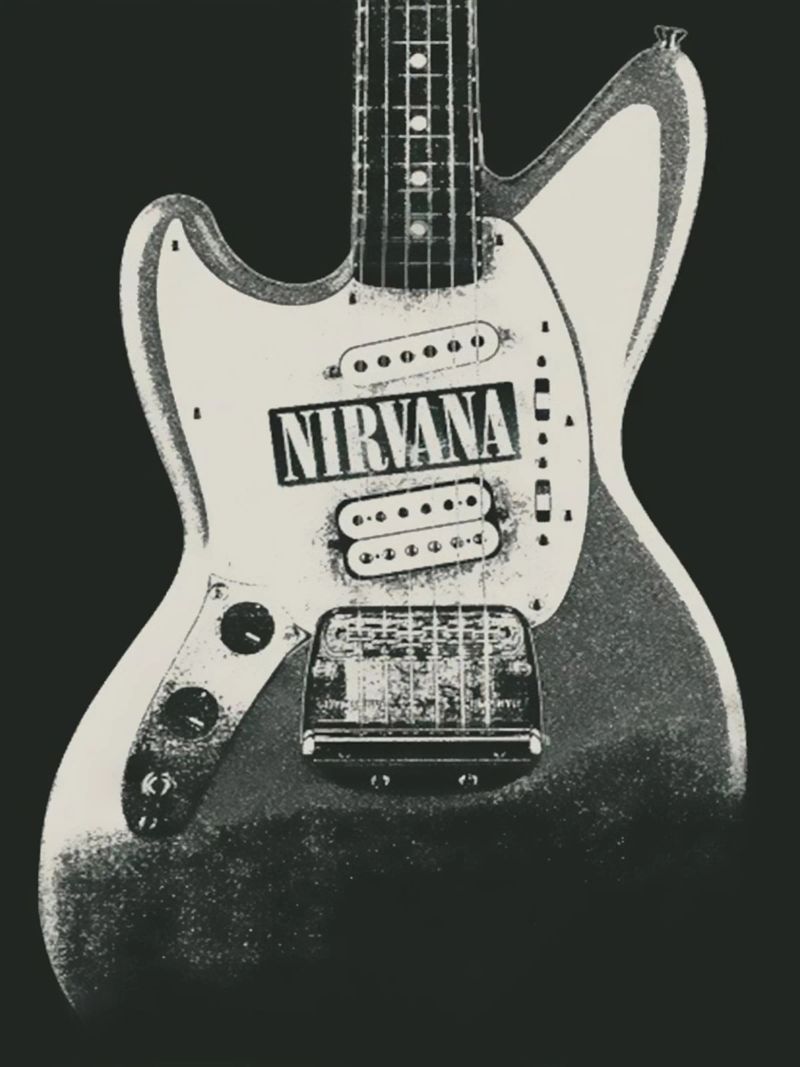 Nirvana - Guitar Fabric Poster Poster von SoundStudio
