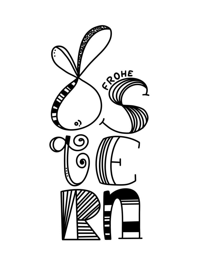 Frohe Ostern poster con telaio in alluminio da LIMITED EDITION LETTERS
