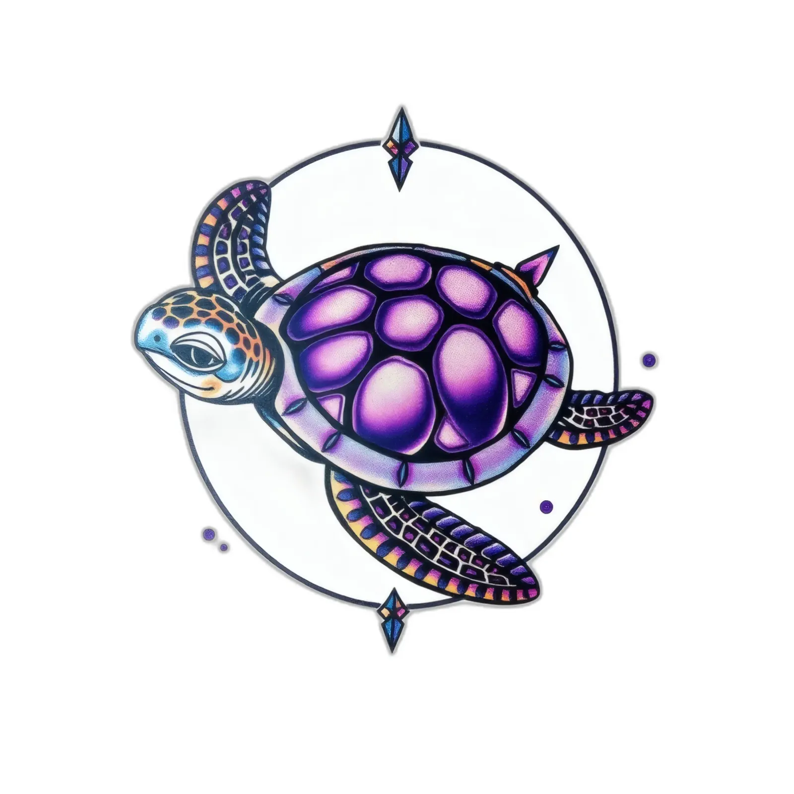 Design colorato della tartaruga che incorpora elementi geometrici pellicola backlit da DesignDoodle