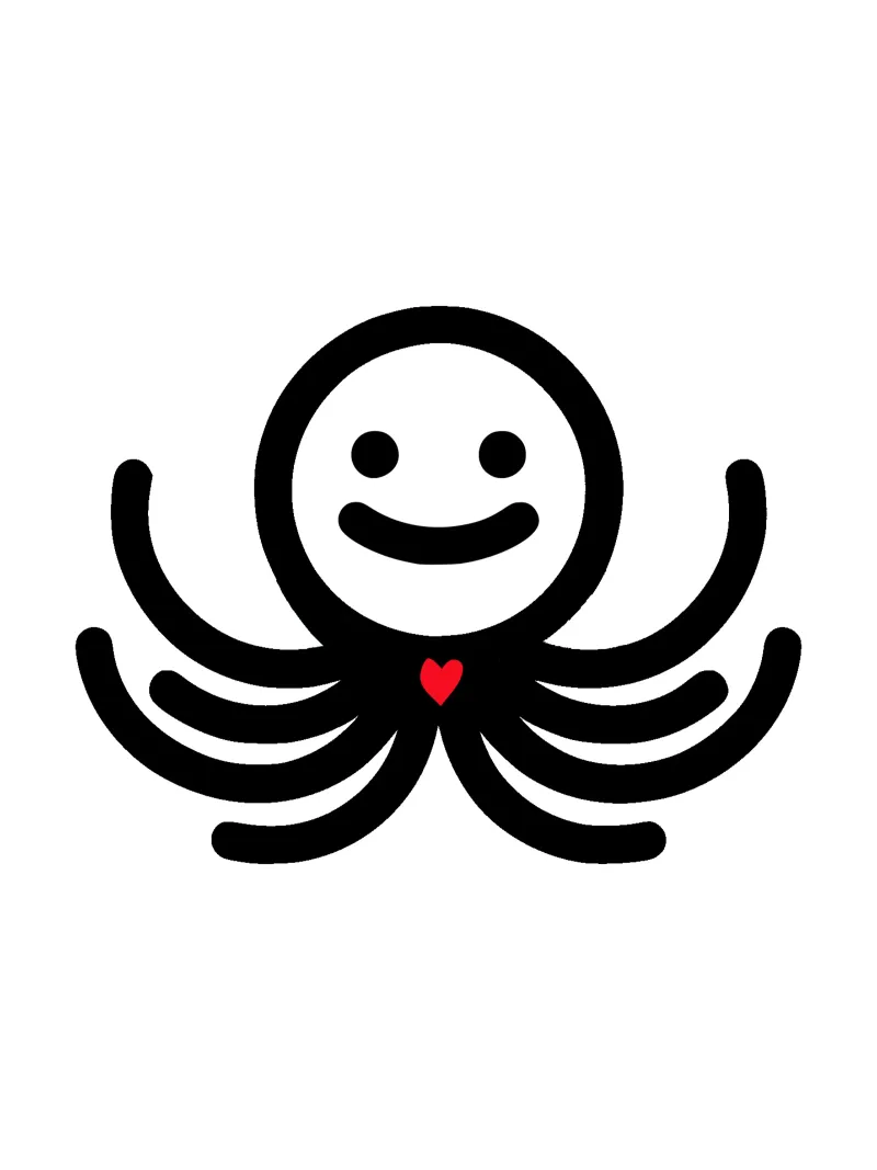 LoveOcto - Polpo con cuore - Dolce, giocoso e pieno d'amore pellicola backlit da Bold & Simple
