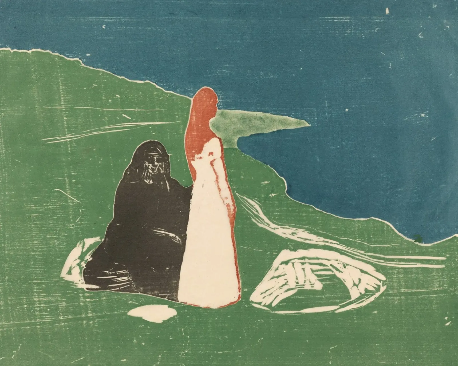 Edvard Munch - Due donne sulla spiaggia alluminio dibond da Timeless Artworks