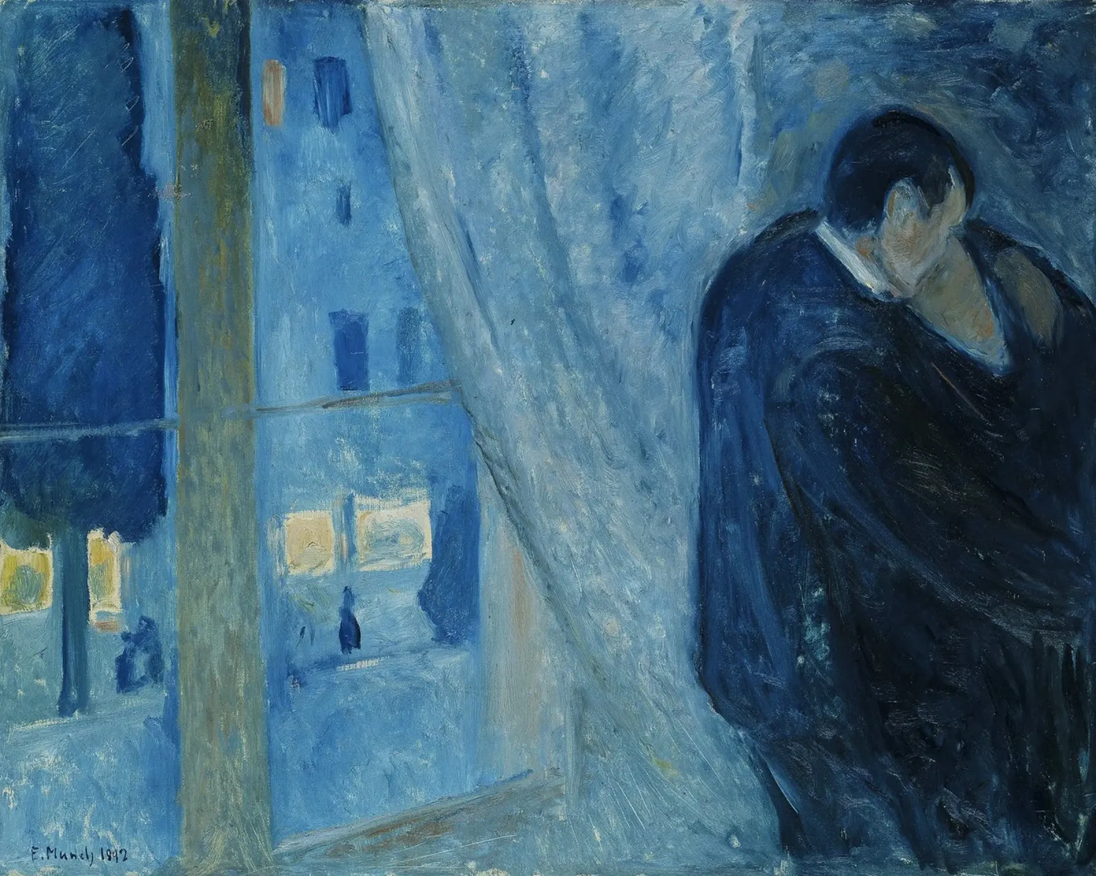 Edvard Munch - Il bacio, 1892 pellicola backlit da Timeless Artworks