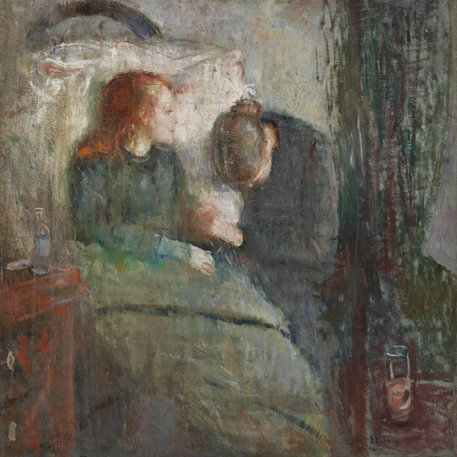 Edvard Munch - Het zieke kind, 1886 forex-plaat van Timeless Artworks