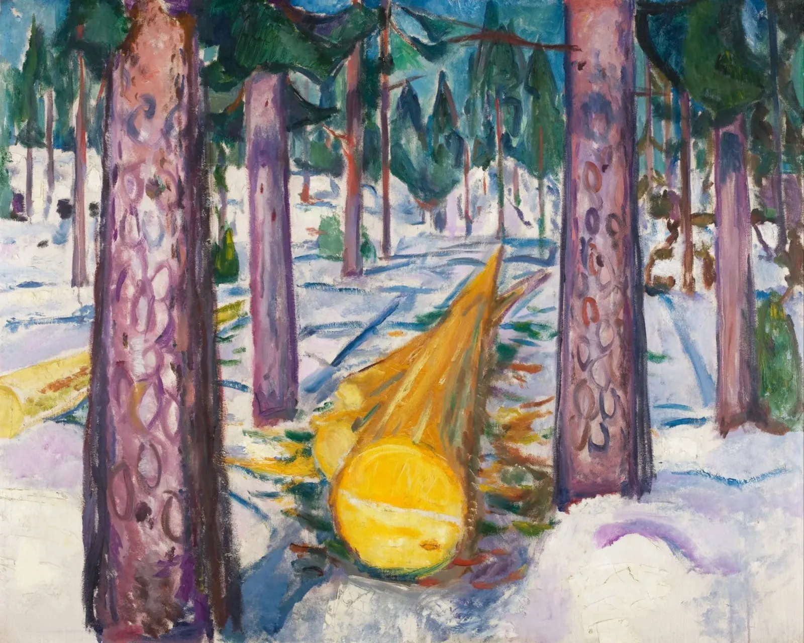 Edvard Munch - Il ceppo giallo pellicola backlit da Timeless Artworks