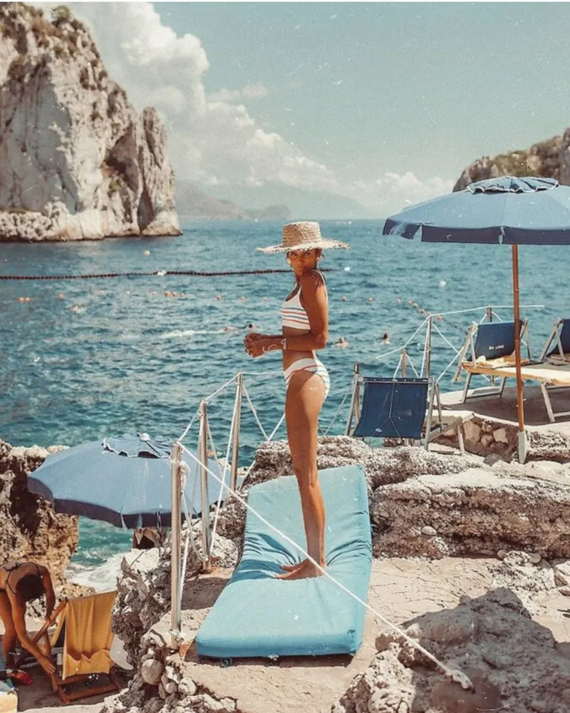 Amalfi Coast, Italy poster, la dolce vita wall art tela con Cornice a cassetta da TheTravelClub