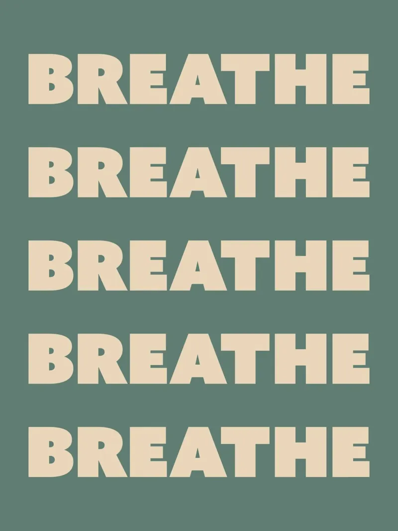Breathe Repeating Text canvas by Paigaam Studio