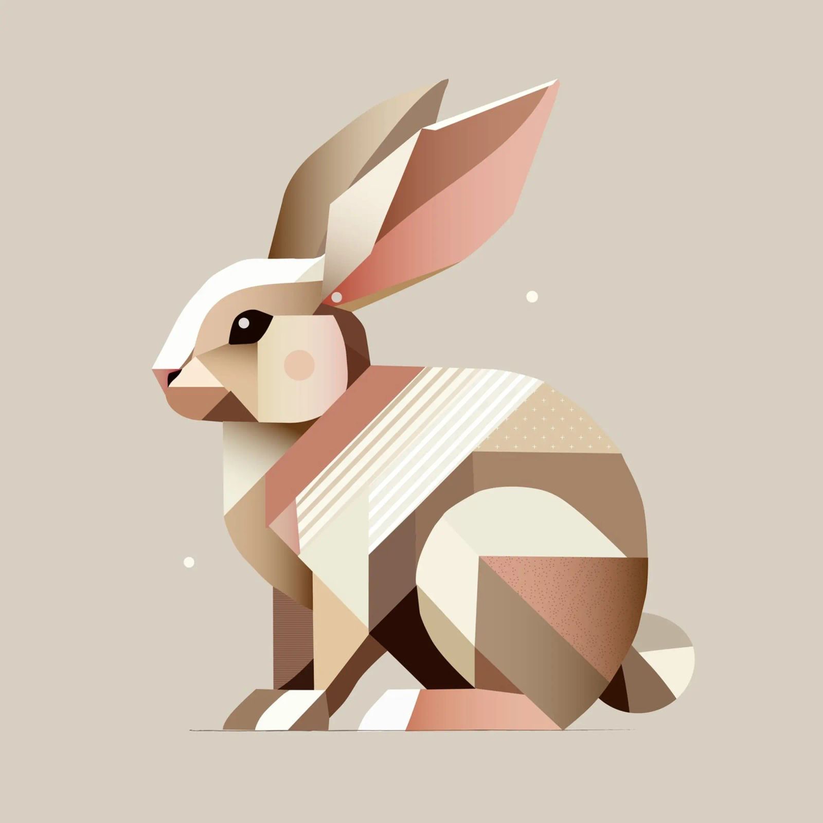 Charmante Geometrie – Der abstrakte Hase Poster von namosh