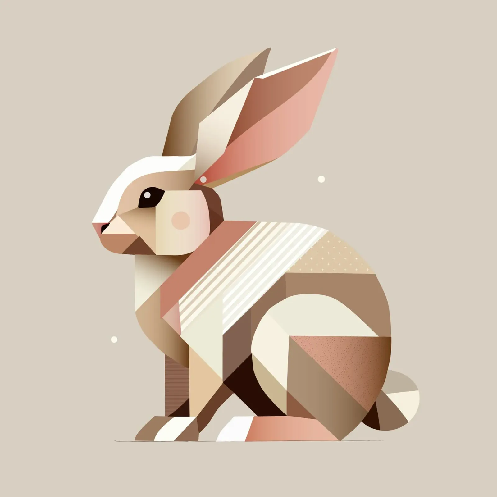 Charming geometry - The abstract rabbit hahnemühle by namosh