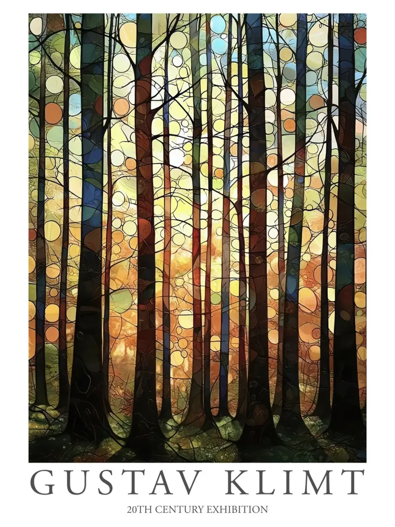 Gustav Klimt, Stampa Alberi Foresta Pittura Mostra Klimt poster da Peaches Art Prints