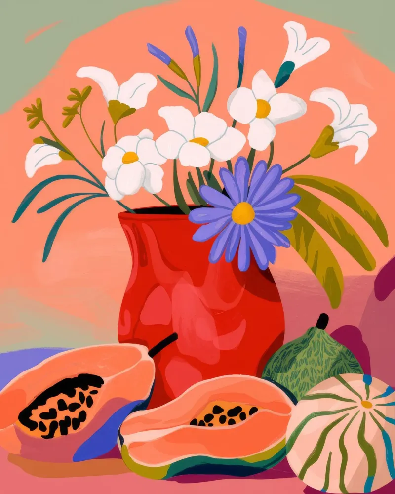 Levendig boeket canvas met Baklijst van Demar Galleria