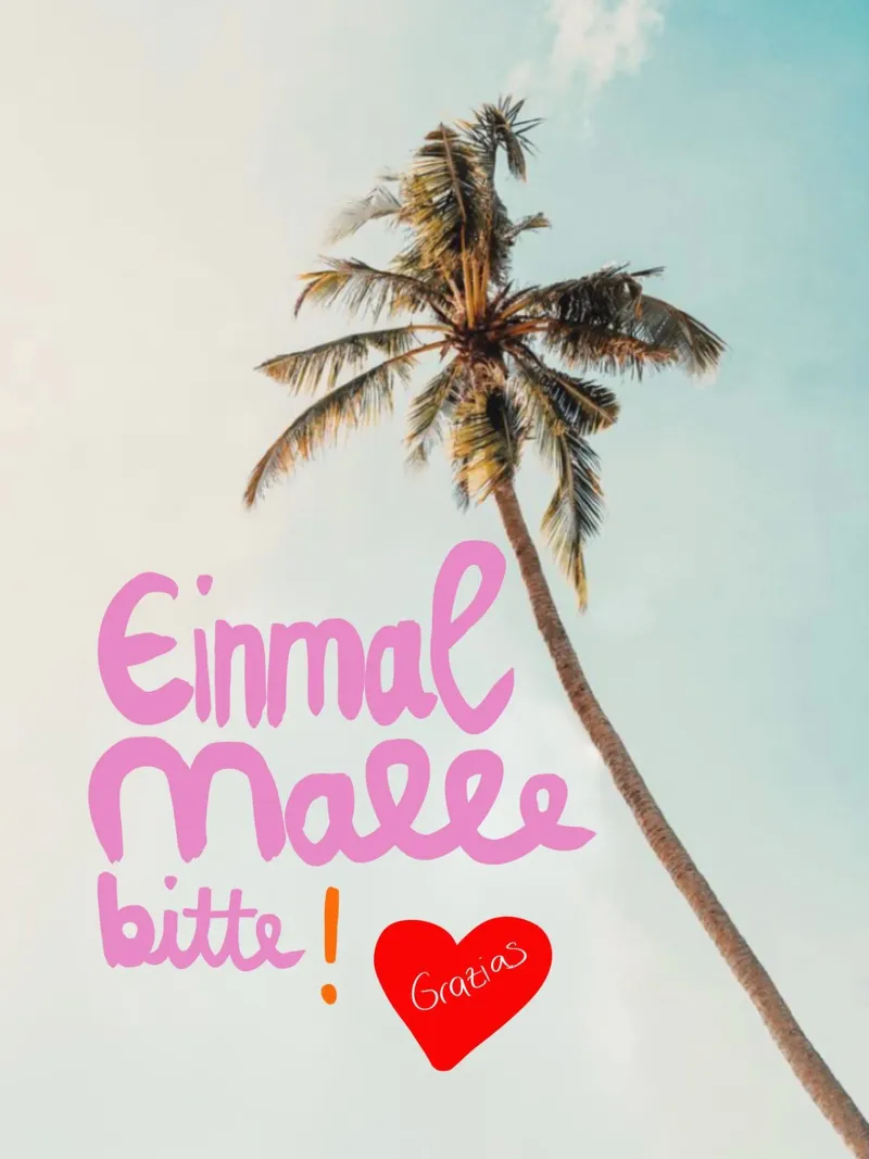 Einmal Malle bitte! poster con telaio in legno da Hej Ibiza by Ute Arnold