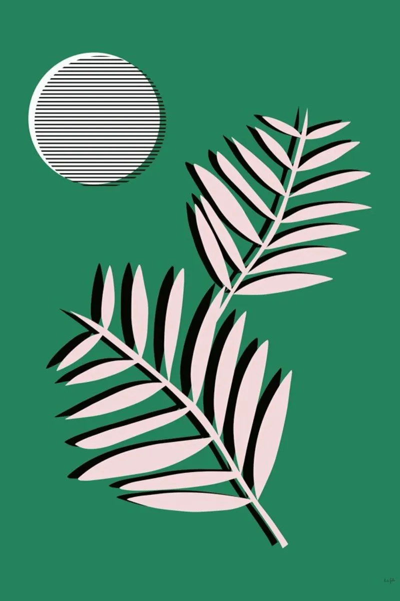 Palm Leaves in Moonlight carta hahnemühle da Linda Gobeta