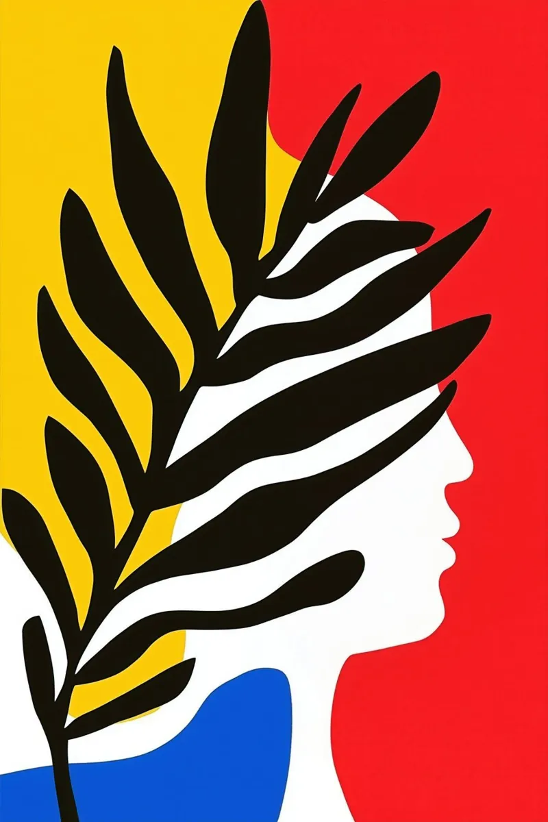 Decorative Matisse Style Cutout Negative Space poster de Autofocus